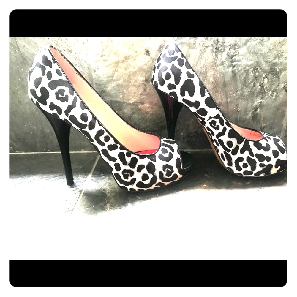 Betsey Johnson zebra print heels